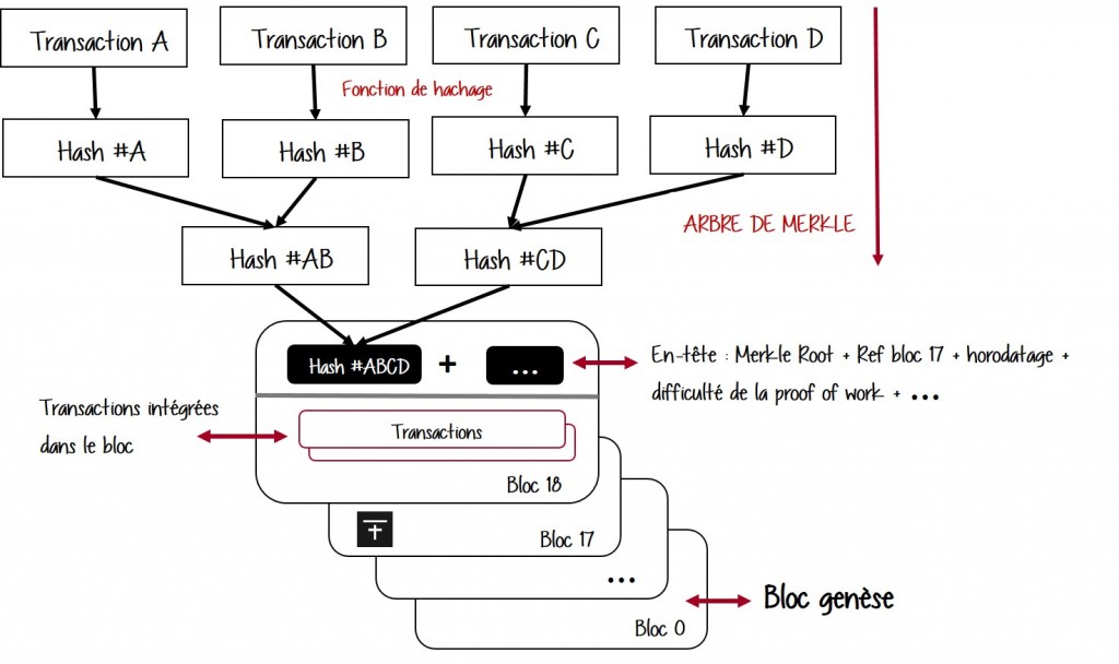 Contenus des blocs de la blockchain